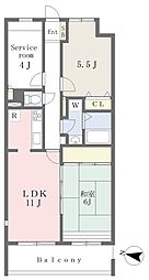ネスト刀根山 2SLDKの間取図画像