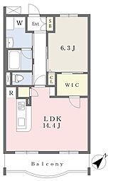 パインフィールド3rd 1LDKの間取図画像
