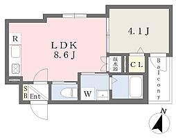 Primavera千船 1LDKの間取図画像