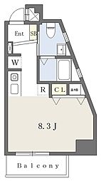フレアコート新大阪 ワンルームの間取図画像