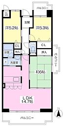 ルイ・シャンス2 3LDKの間取図画像