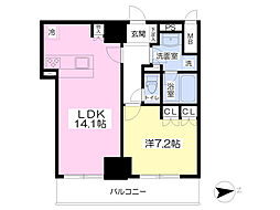 クラヴィーア江坂広芝町 1LDKの間取図画像