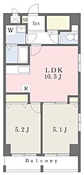 グランベール西七条 2LDKの間取図画像