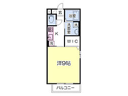ベルシオン新川端 1Kの間取図画像