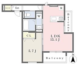 SUN'S UP JUJO 1LDKの間取図画像