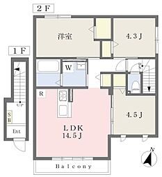 トロワ キタオオジ 3LDKの間取図画像