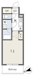 船橋市宮本9丁目マンション 1Kの間取図画像