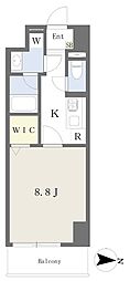 セブンフラワー 1Kの間取図画像