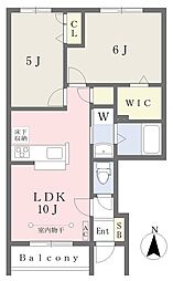エル・バレリバー3 2LDKの間取図画像