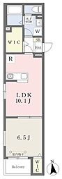 ウィステリアヒルズ壱番館 1LDKの間取図画像