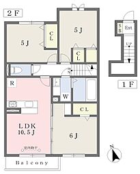 ハピネス桂坂 3LDKの間取図画像