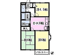 ヒルサイド富士見 3DKの間取図画像
