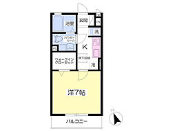 グラスイン池谷 1Kの間取図画像