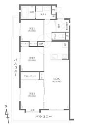 藤和ライブタウン東戸塚1 3LDKの間取図画像
