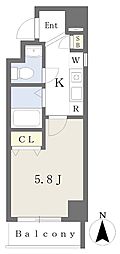 VAN 1Kの間取図画像