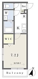 ブルーオアシス西大宮 1Kの間取図画像