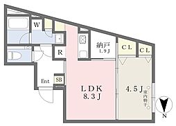 ReveResidenceTakanawa 1LDKの間取図画像