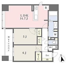 RJRプレシア大森 2LDKの間取図画像