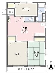 大谷ビル 3DKの間取図画像