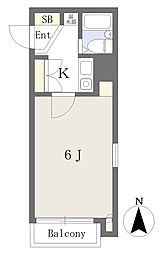 加瀬ビル2プラーズ鶴見中央 1Kの間取図画像