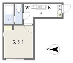 BuenaSuerteカワサキ 1Kの間取図画像