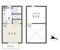カーサ・市場上町 1Kの間取図画像