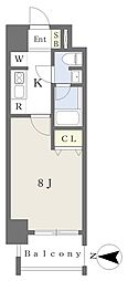 Magna立花駅前 1Kの間取図画像