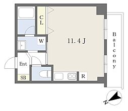 Regulus芦屋 ワンルームの間取図画像