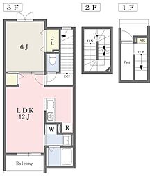 アルトピアーノ西宮A棟 1LDKの間取図画像