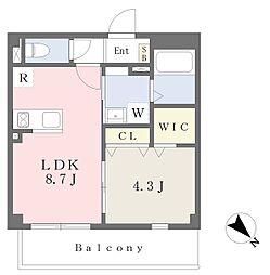 ARCENIELCOURT甲子園 1LDKの間取図画像