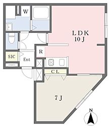 タスキｓｍａｒｔ東中野II 2階1LDKの間取り