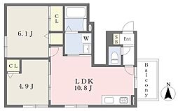 ノード・ハウス 2LDKの間取図画像