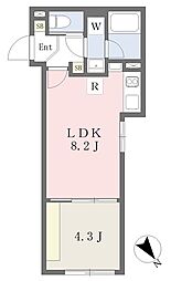 グローリオシェルト高田馬場 1LDKの間取図画像