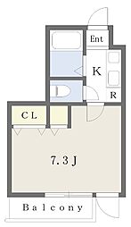 メリス西新宿 1Kの間取図画像
