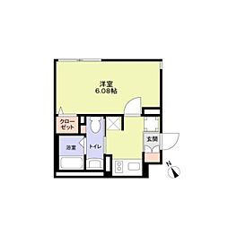 新宿区市谷台町マンション 1Kの間取図画像