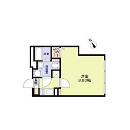 新宿区市谷台町マンション 1Kの間取図画像