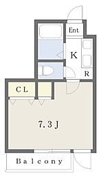 メリス西新宿 1Kの間取図画像