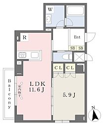 ノイエヴェルト神田明神下 1LDKの間取図画像