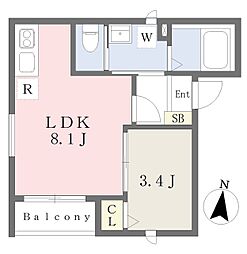 アクシス四谷 1LDKの間取図画像