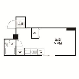 ダイヤモンドレジデンス新宿 ワンルームの間取図画像