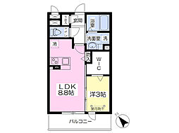 クライスヴィラ港南台 3階1LDKの間取り