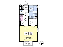ヴィオーラ港南 1Kの間取図画像