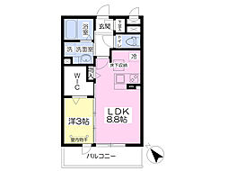 クライスヴィラ港南台 1LDKの間取図画像