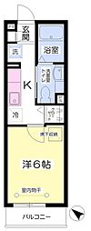 コスモスハイム 1Kの間取図画像