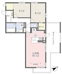 横浜市港南区最戸2丁目アパート 2LDKの間取図画像