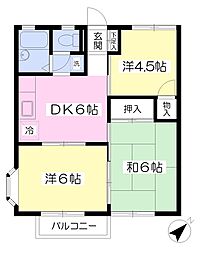 グリーンパーク内田 3DKの間取図画像