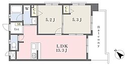 プライムオアシス大平 2LDKの間取図画像
