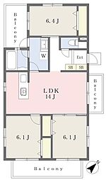 オアシスグランヒュース2 3LDKの間取図画像