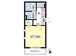 グレースコートヒロ 1Kの間取図画像