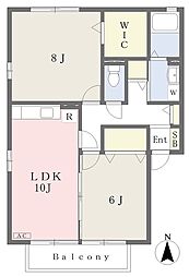 ウィルエトワール 2LDKの間取図画像